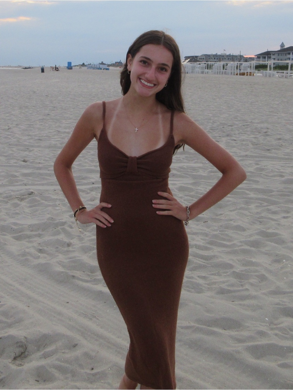 Lulus brown maxi dress size xs
